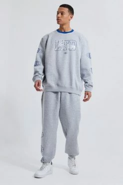 Tall Baggy Fit Ltd Edition Sweat Tracksuit Grey Marl
