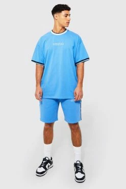 Oversized Official T-shirt Short Set Blue