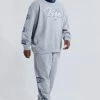 Plus Baggy Fit Ltd Edition Sweat Tracksuit Grey Marl