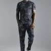Pleated Printed T-shirt, Jogger Set Black -Boohoo man shop unnamed file 589