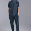 Slim Polo And Tapered Jogger Pleated Set Slate Blue -Boohoo man shop unnamed file 590