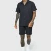 Oversized Short Sleeve Pleated Shirt And Short Black -Boohoo man shop unnamed file 6