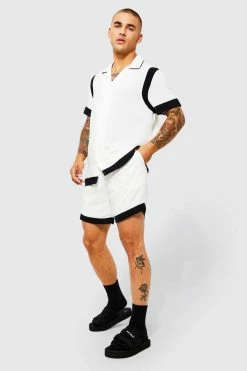 Viscose Colourblock Regular Set White