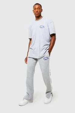 Oversized Sports Rib T-shirt Tracksuit Grey Marl