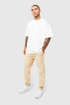 Heavyweight T-shirt And Woven Jogger Set Sand