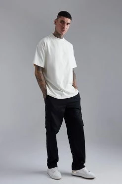 Oversized Heavyweight T-shirt And Cargo Set Black