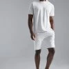 Rib Pique Polo And Short Set Light Grey