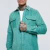 Boxy Cord Overshirt Sage -Boohoo man shop unnamed file 77