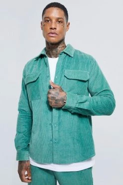 Boxy Cord Overshirt Sage