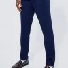 Elasticated Skinny Jersey Textured Trouser Navy -Boohoo man shop unnamed file 91