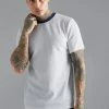Jersey Textured Slim T-shirt Ecru -Boohoo man shop unnamed file 92