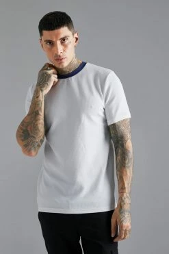 Jersey Textured Slim T-shirt Ecru